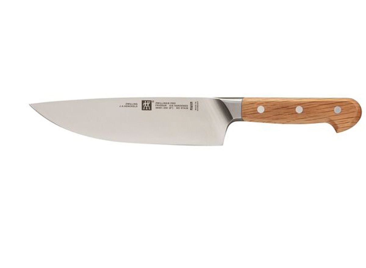 wooden handled knife on white background