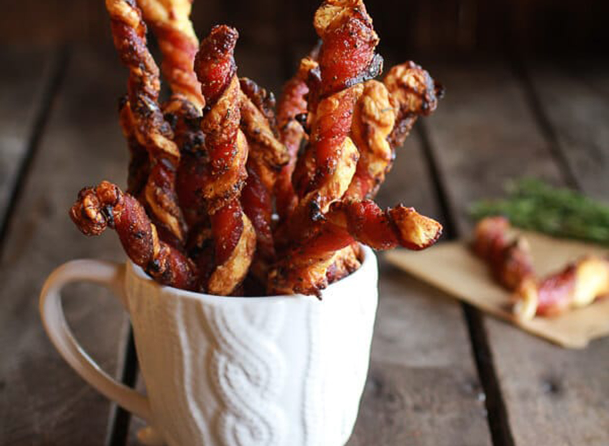 Sweet and Savory-Cheesy Bacon Wrapped Puff Pastry Twists