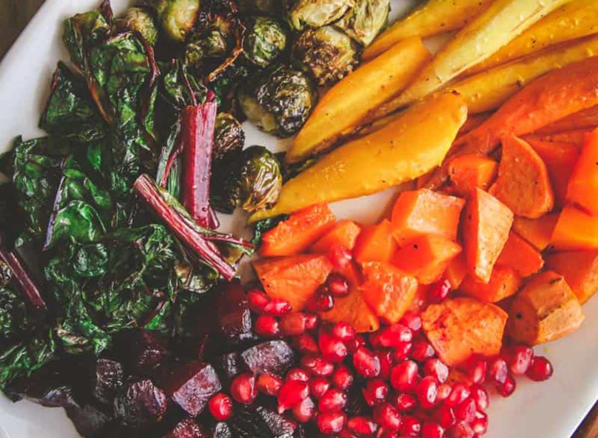 Winter vegetable rainbow salad