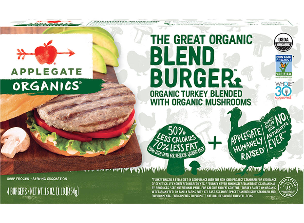 applegate blended burgers turkey and mushroom