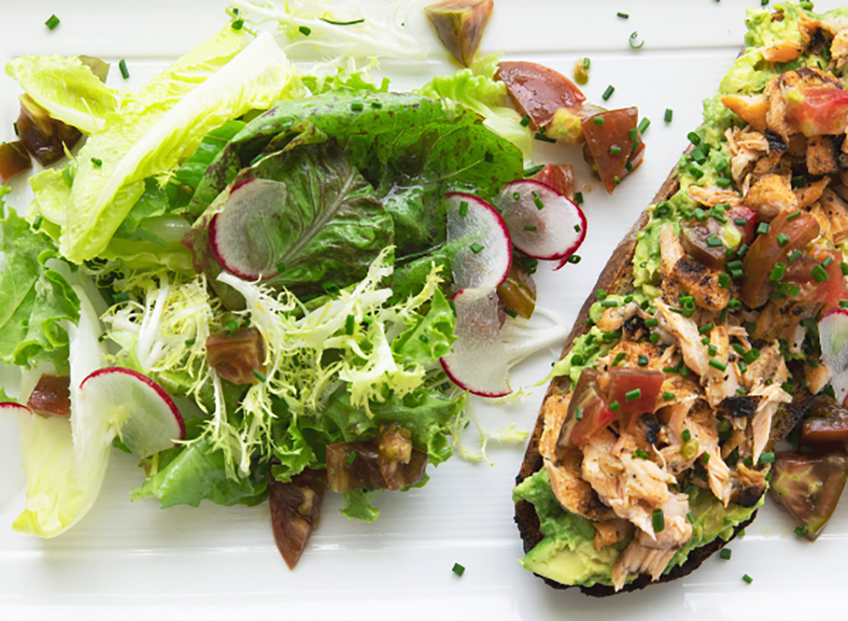 avocado toast with side salad