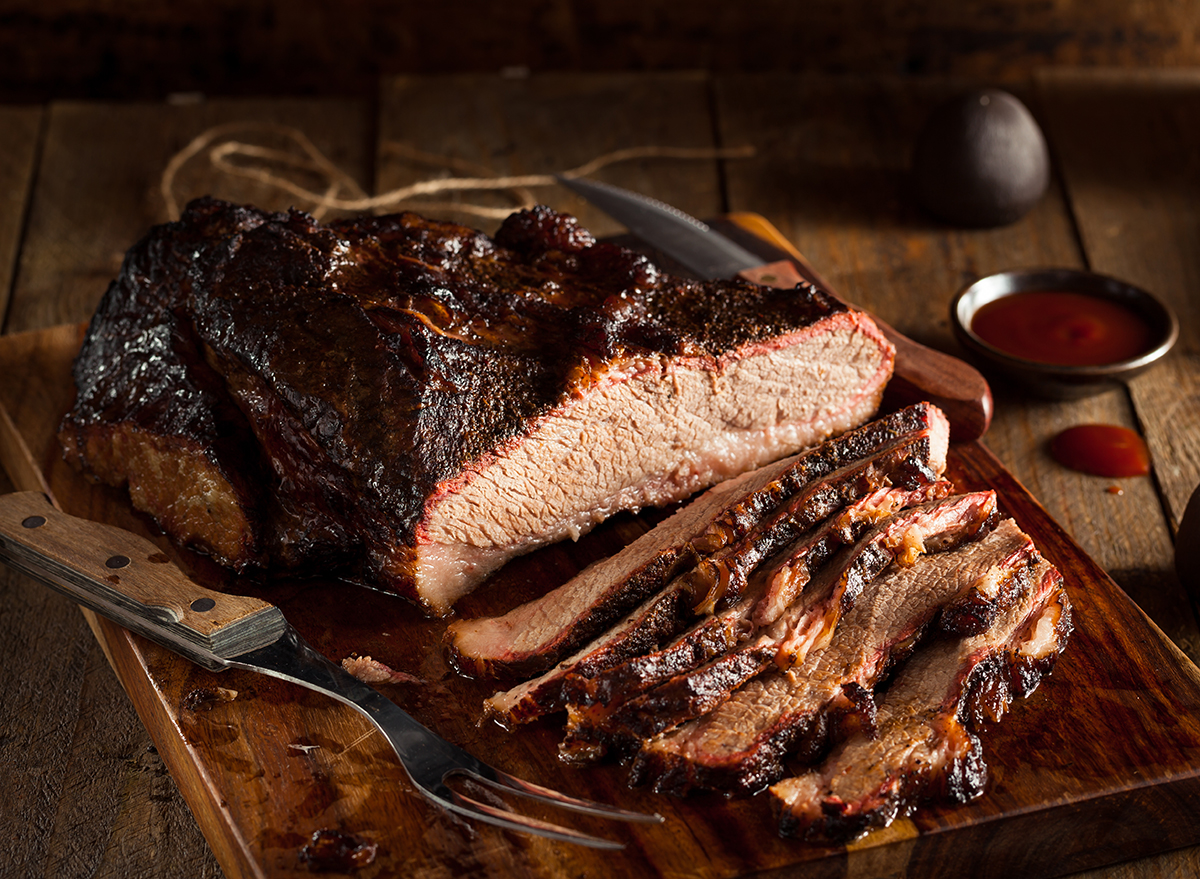 beef brisket on a cutting board