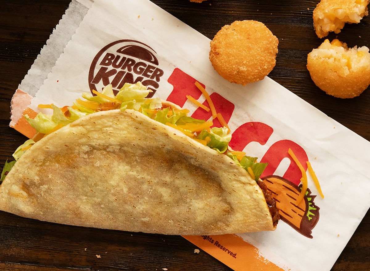 taco from burger king with cheesy tots