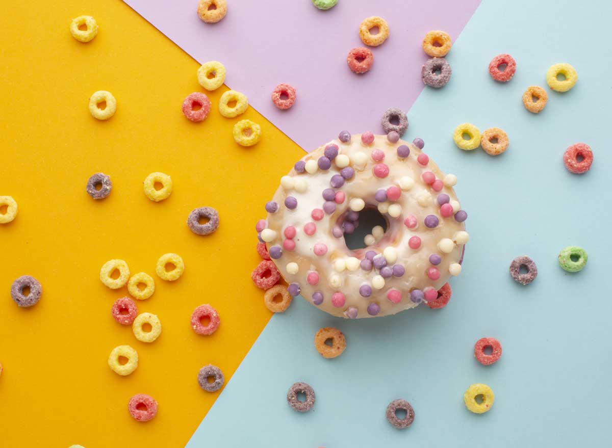 Cereal topped doughnut