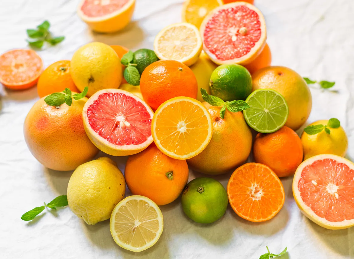 Citrus fruits orange lime lemon grapefruit