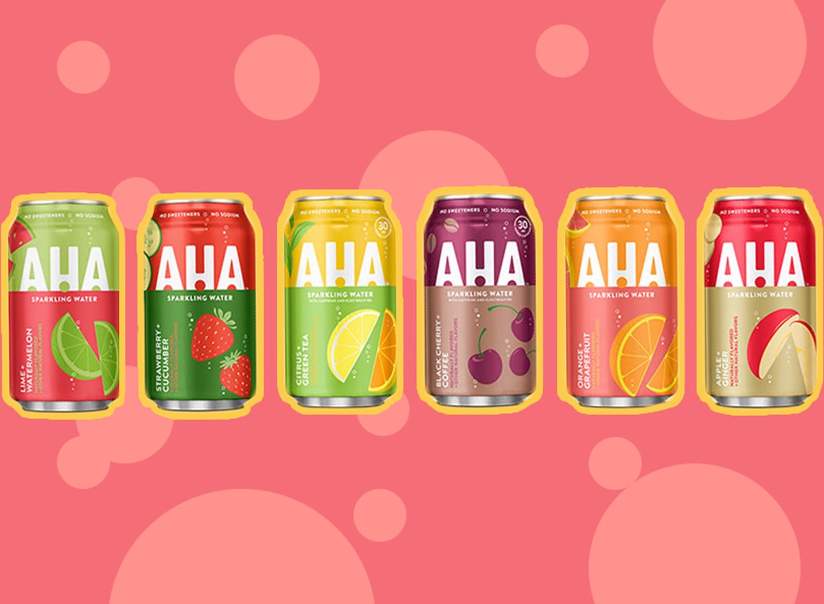 the launch lineup for coca-cola aha flavored sparkling water