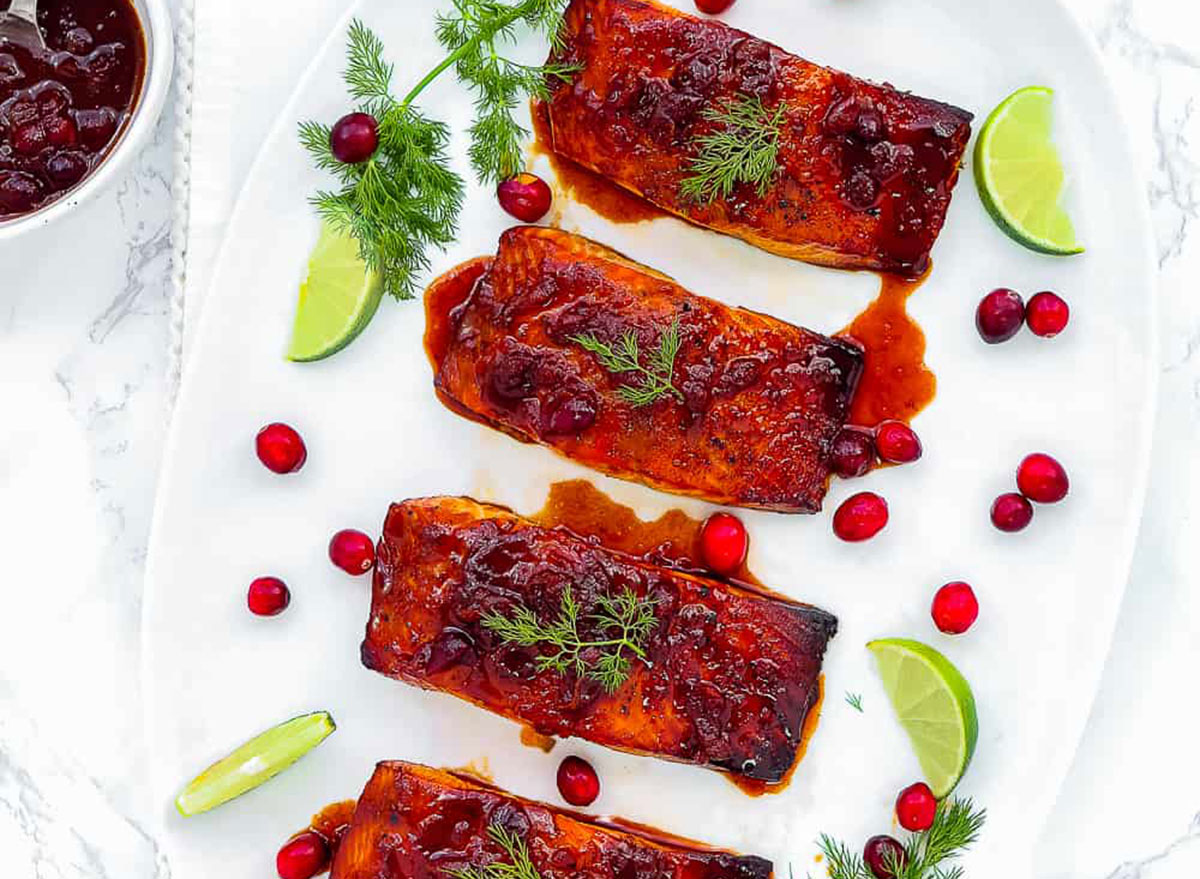 cranberry honey glazed salmon