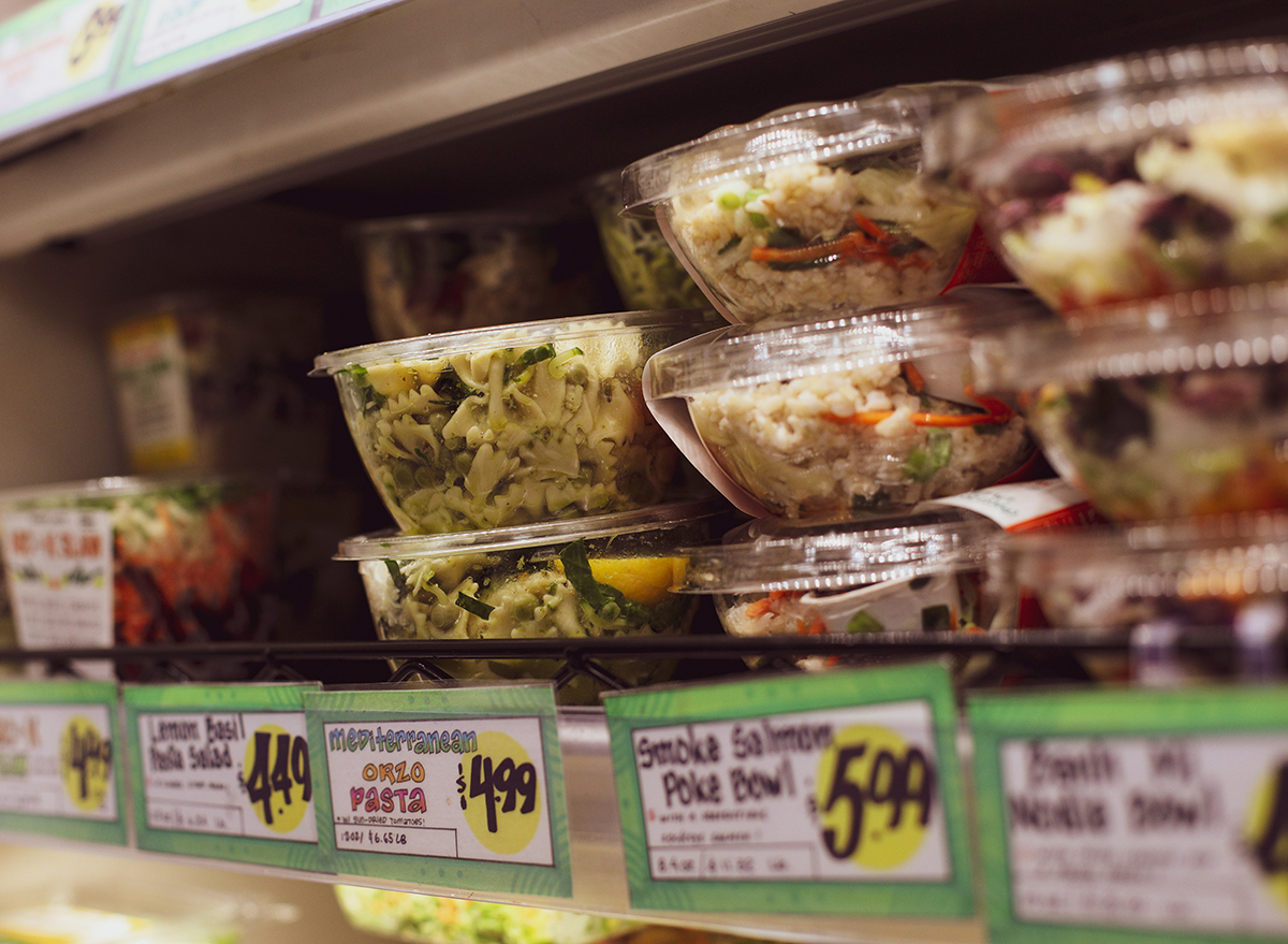 Fresh salads for easy on-the-go grabbing at grocery stores