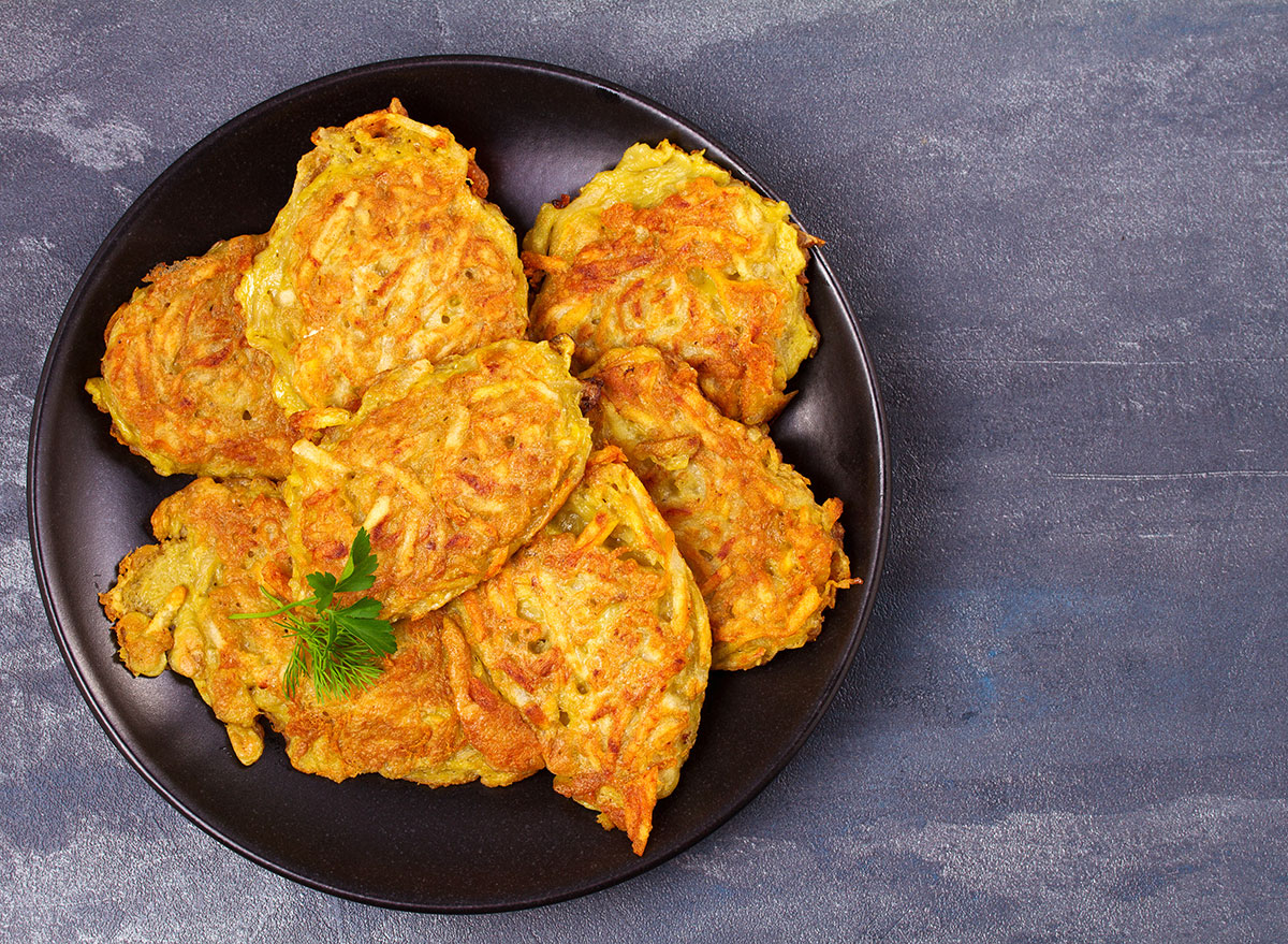 latkes with garnish