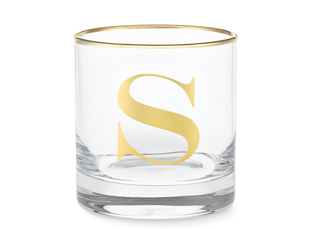 monogrammed old fashioned glass
