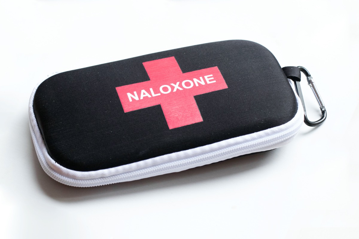 Naloxone Kit distributed by healthcare professionals to users to help combat opioid crisis and reverse the effects of overdose