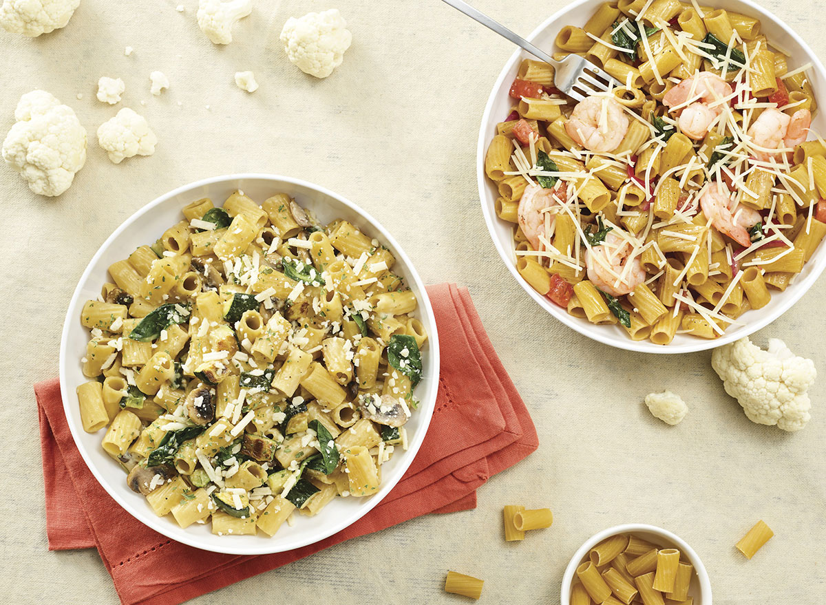 bowls of cauliflower pasta from noodles and company