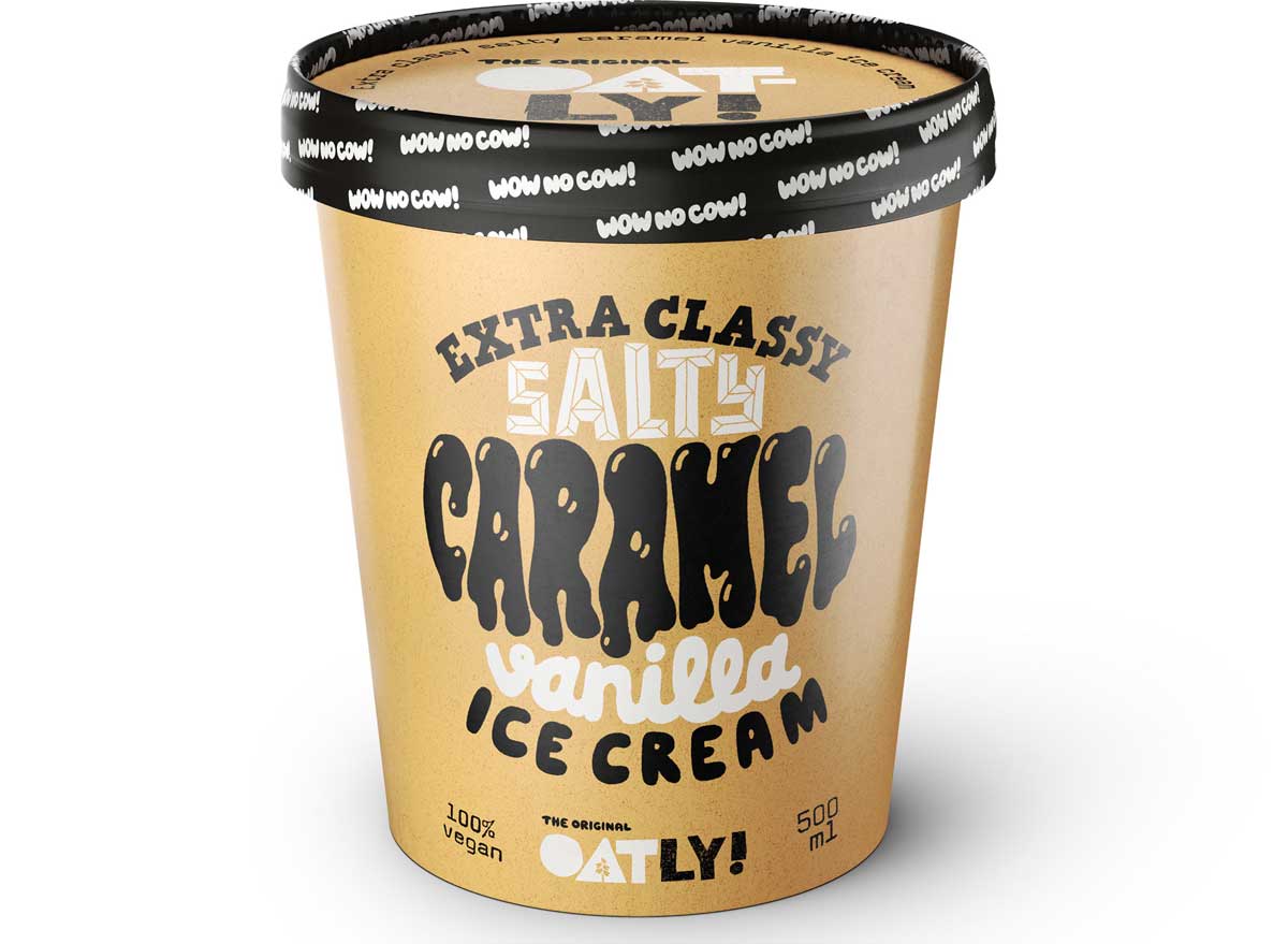 Oatly oat milk salty caramel vanilla ice cream