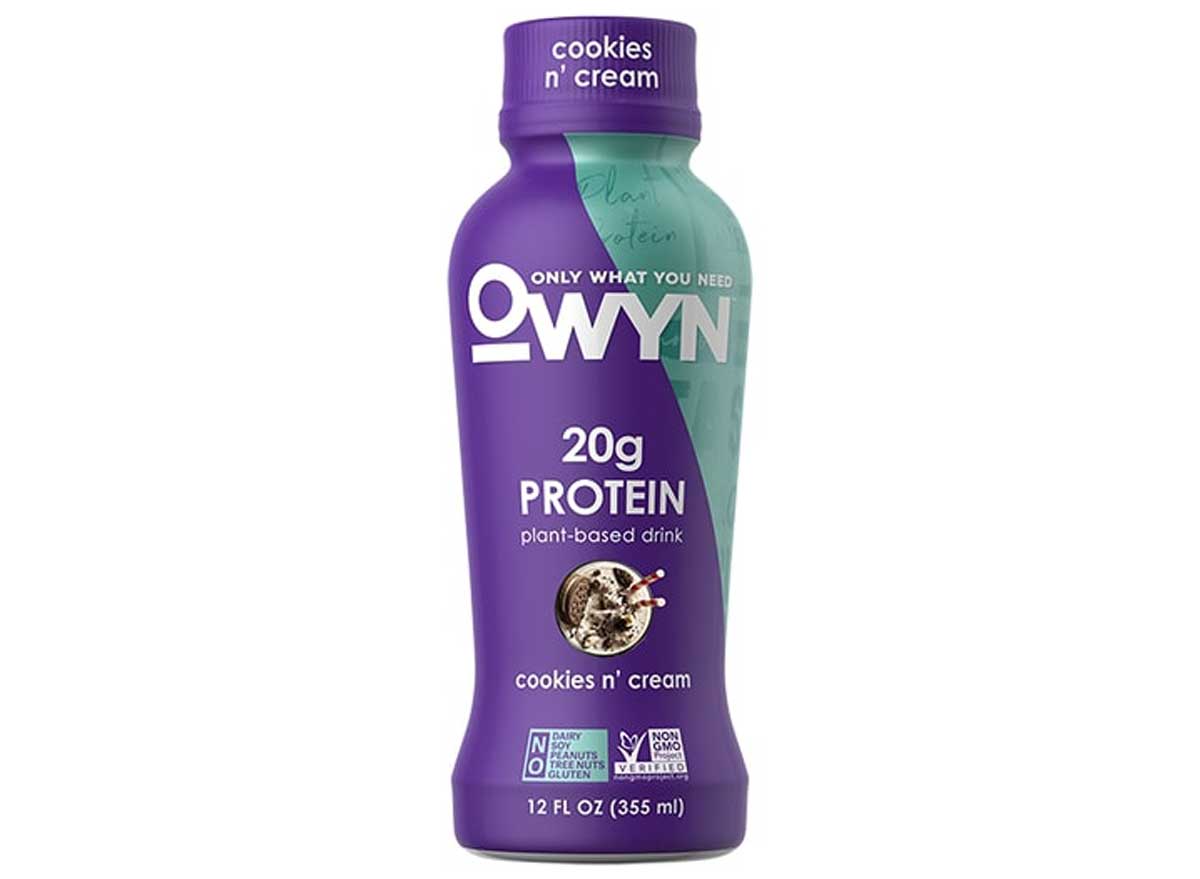 PWYN plant based protein drink cookies and cream