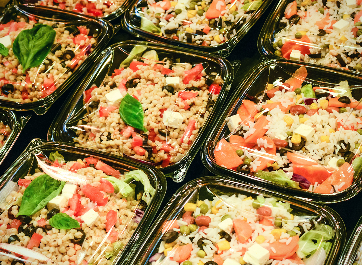 containers of pre packaged salad