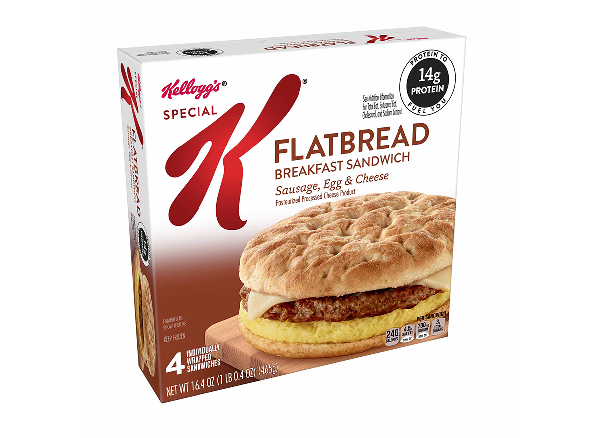 special K flatbread breakfast sandwich