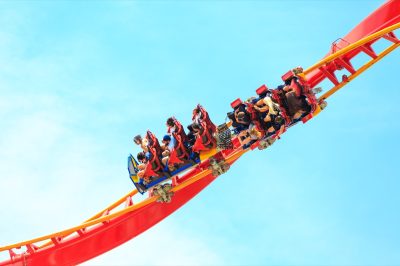 the superman roller coaster at six flags discovery kingdom in california