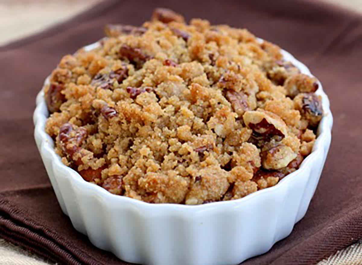 sweet potato casserole in individual ramekin