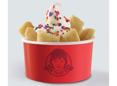 wendys birthday cake frosty sundae with sprinkles and sugar cookies