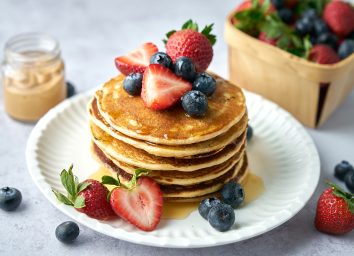 whole grain plant based pancake stack