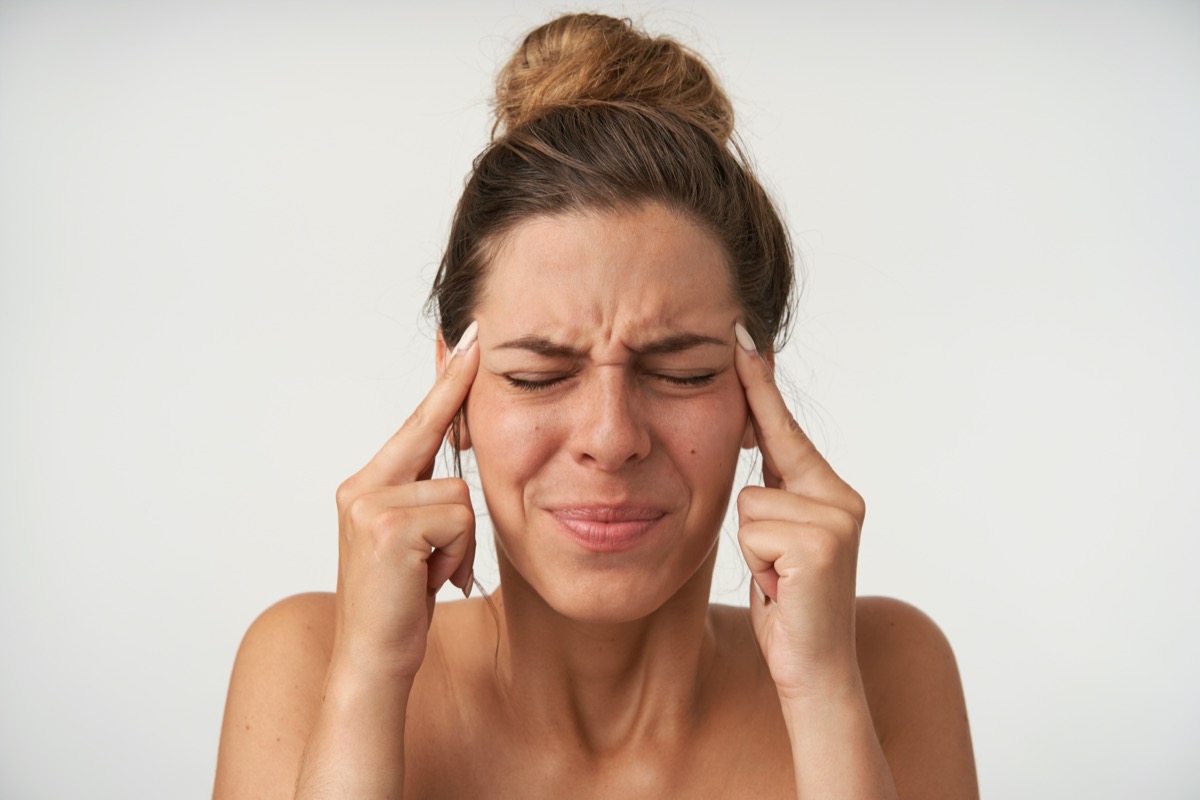 Woman headache pain