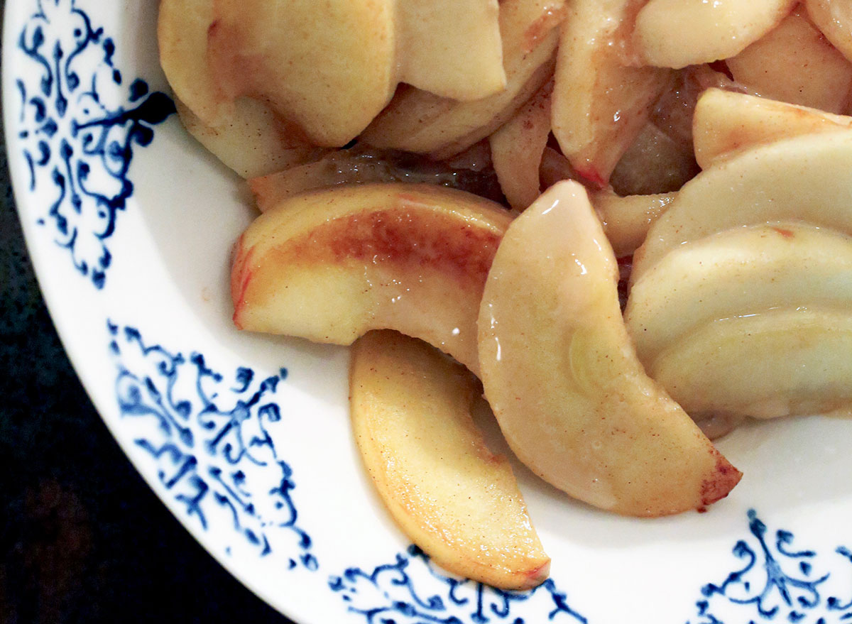 whole 30 sauteed apples in decorative bowl