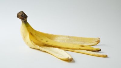 banana peel set on a white background