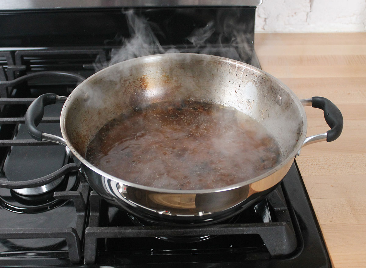 boil water in burnt pot