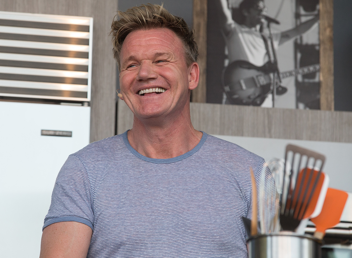 chef gordon ramsey standing in kitchen