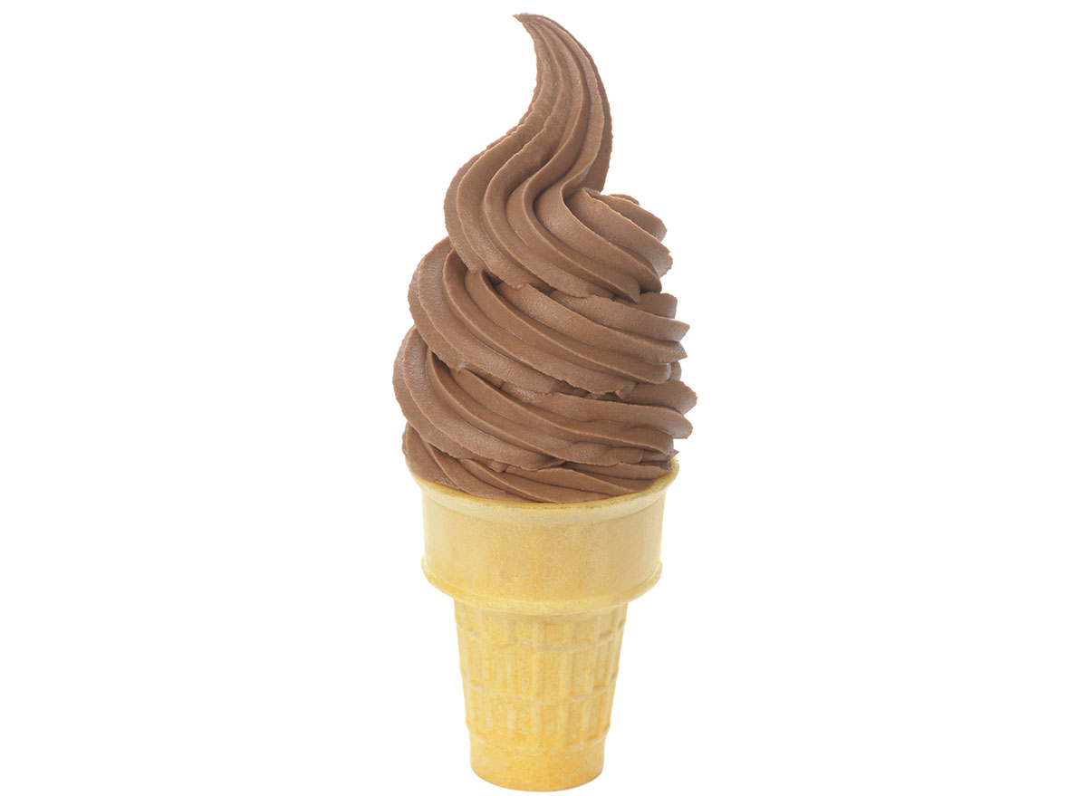 chocolate soft serve in cone