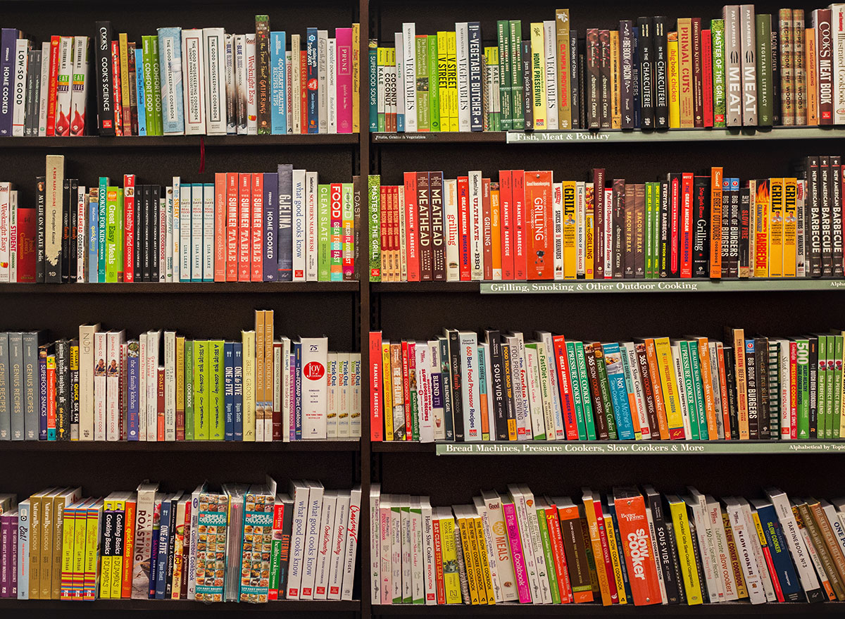 cookbooks shelf