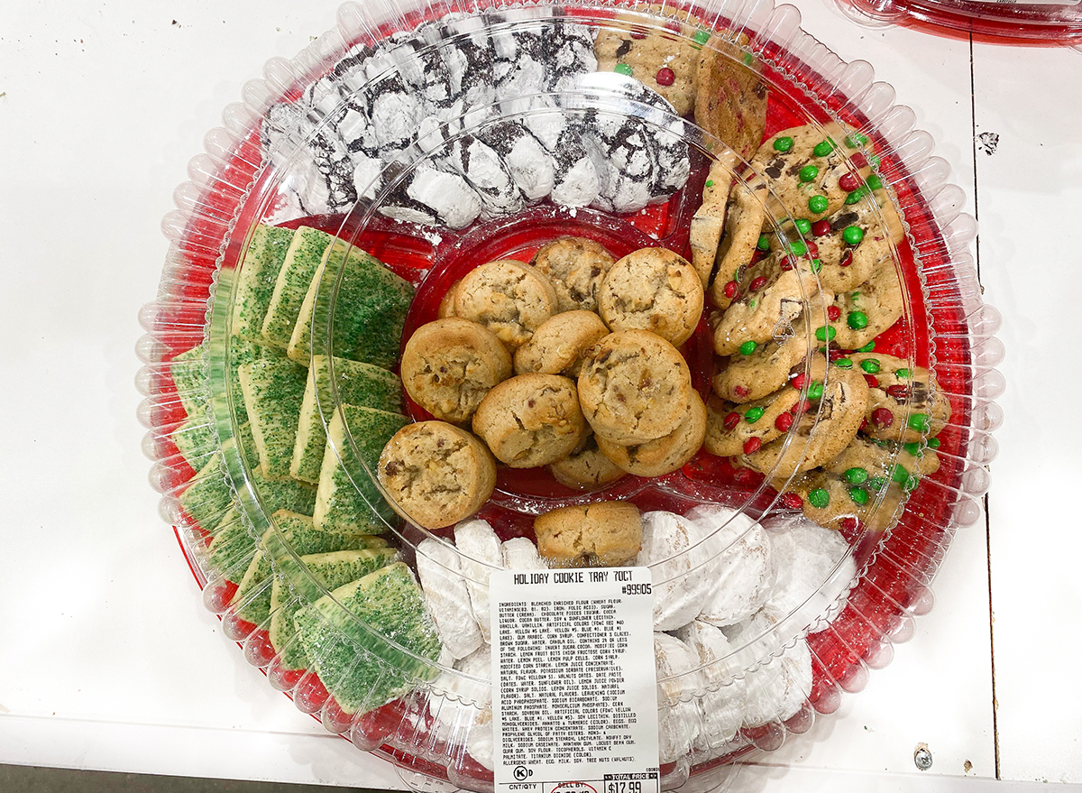 tray of costco holiday cookies