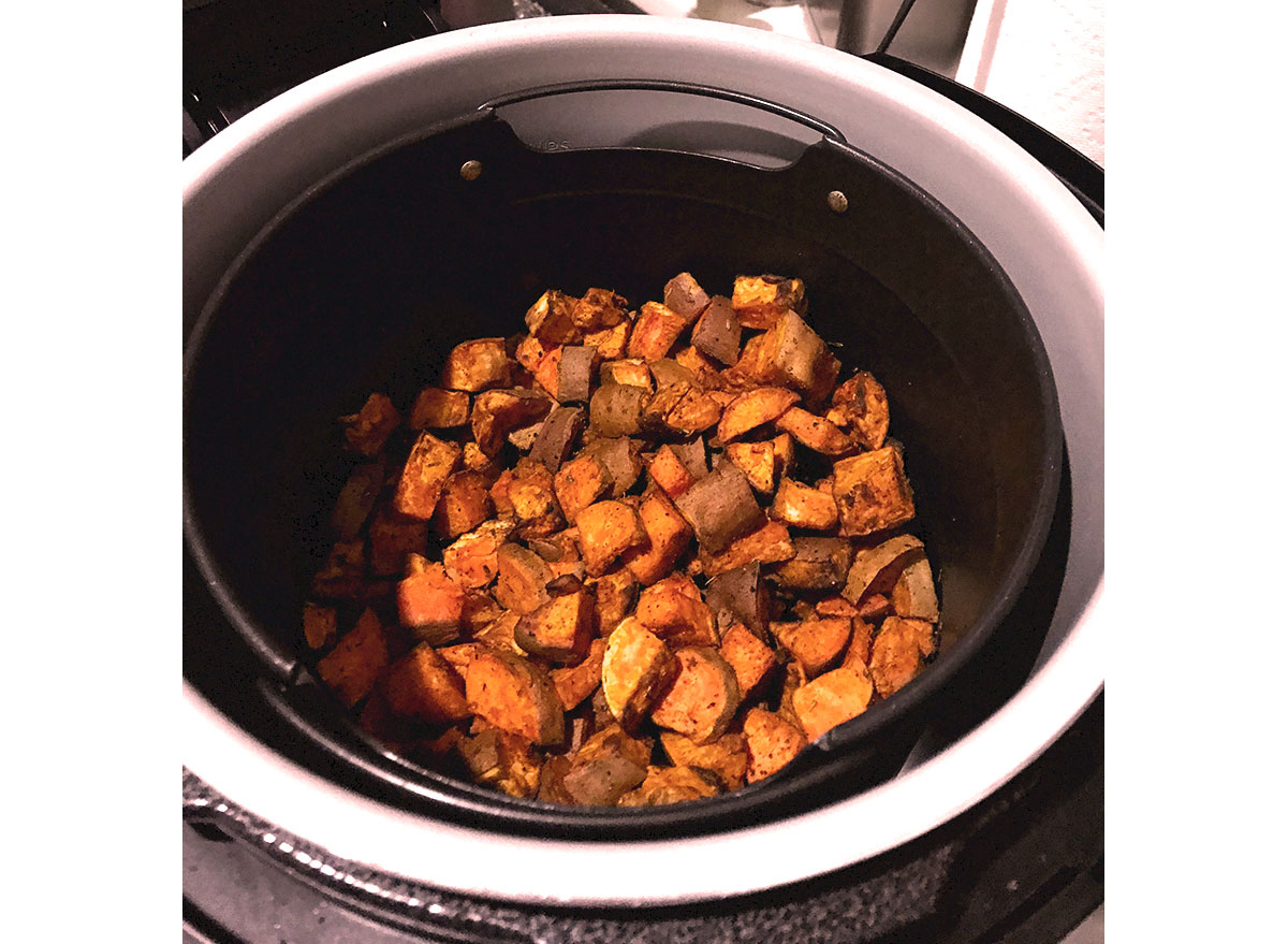 cubed sweet potatoes in air fryer