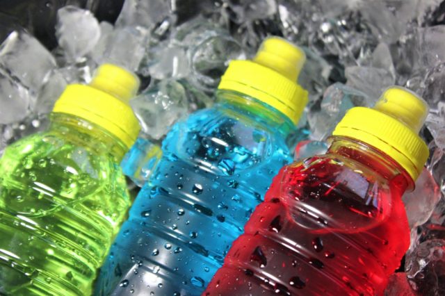 Bottles of sport drink electrolytes