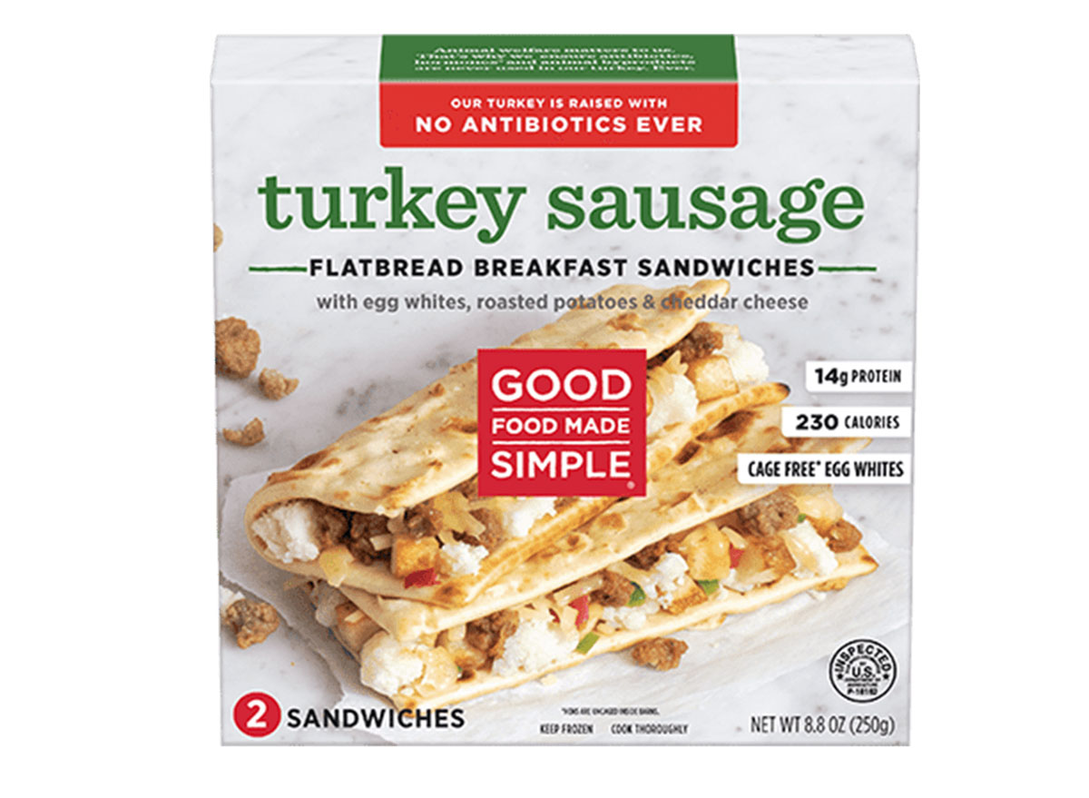 good food made simple turkey sausage flatbread