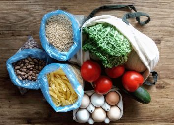 groceries in bags
