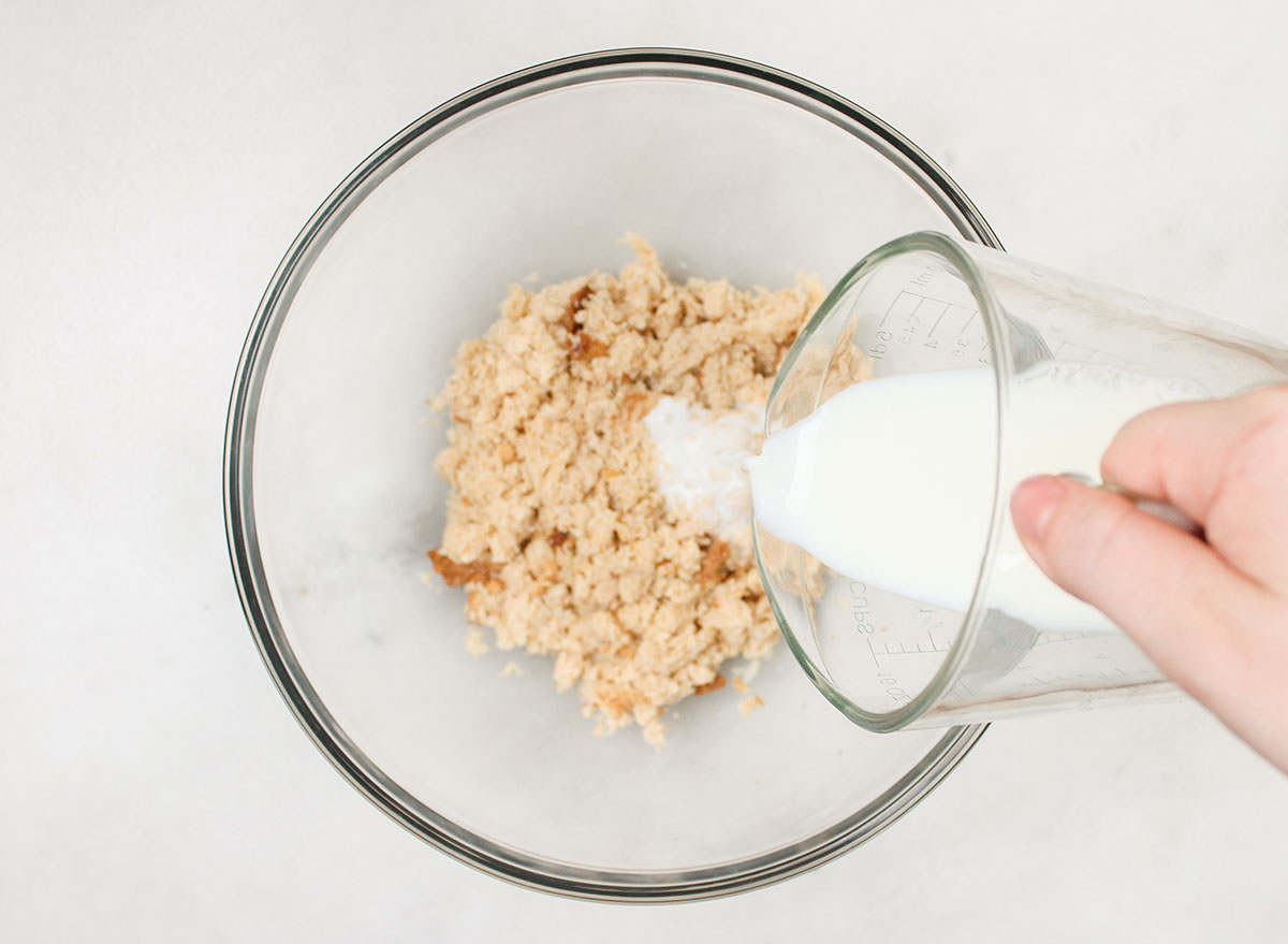 soaking bread in milk for meatballs