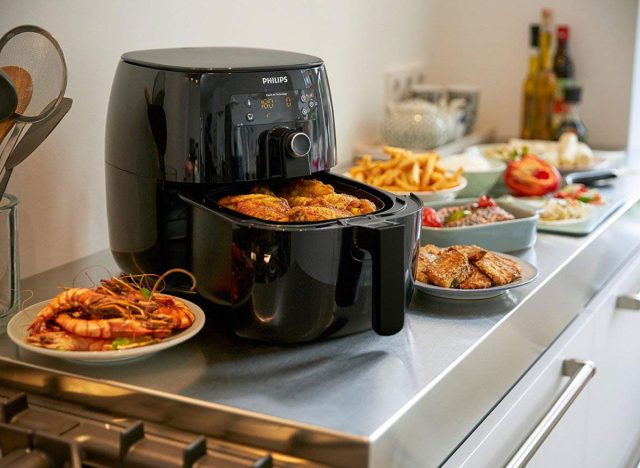 philips air fryer in use on counter