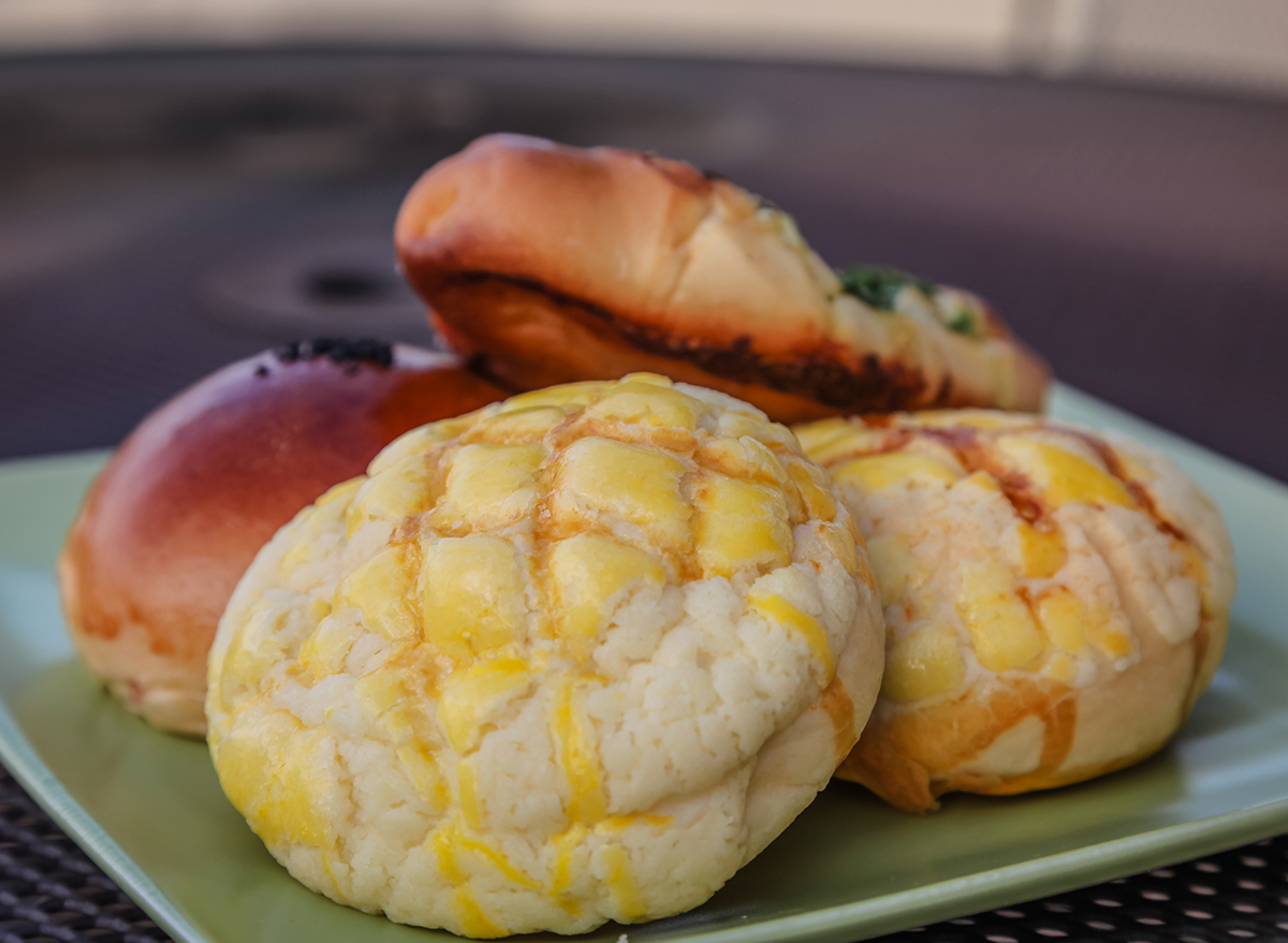 pineapple buns on plate