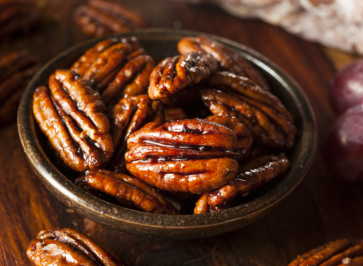 roasted pecans in bowl