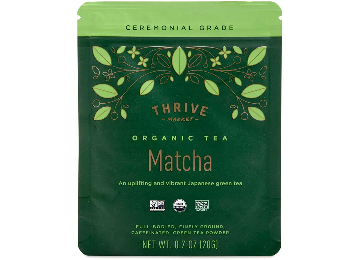 thrive market matcha tea in packaging