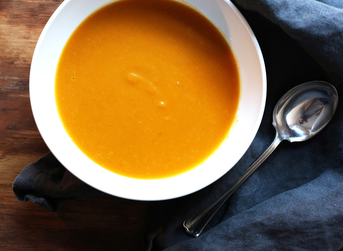 butternut squash soup with whole rosemary 30