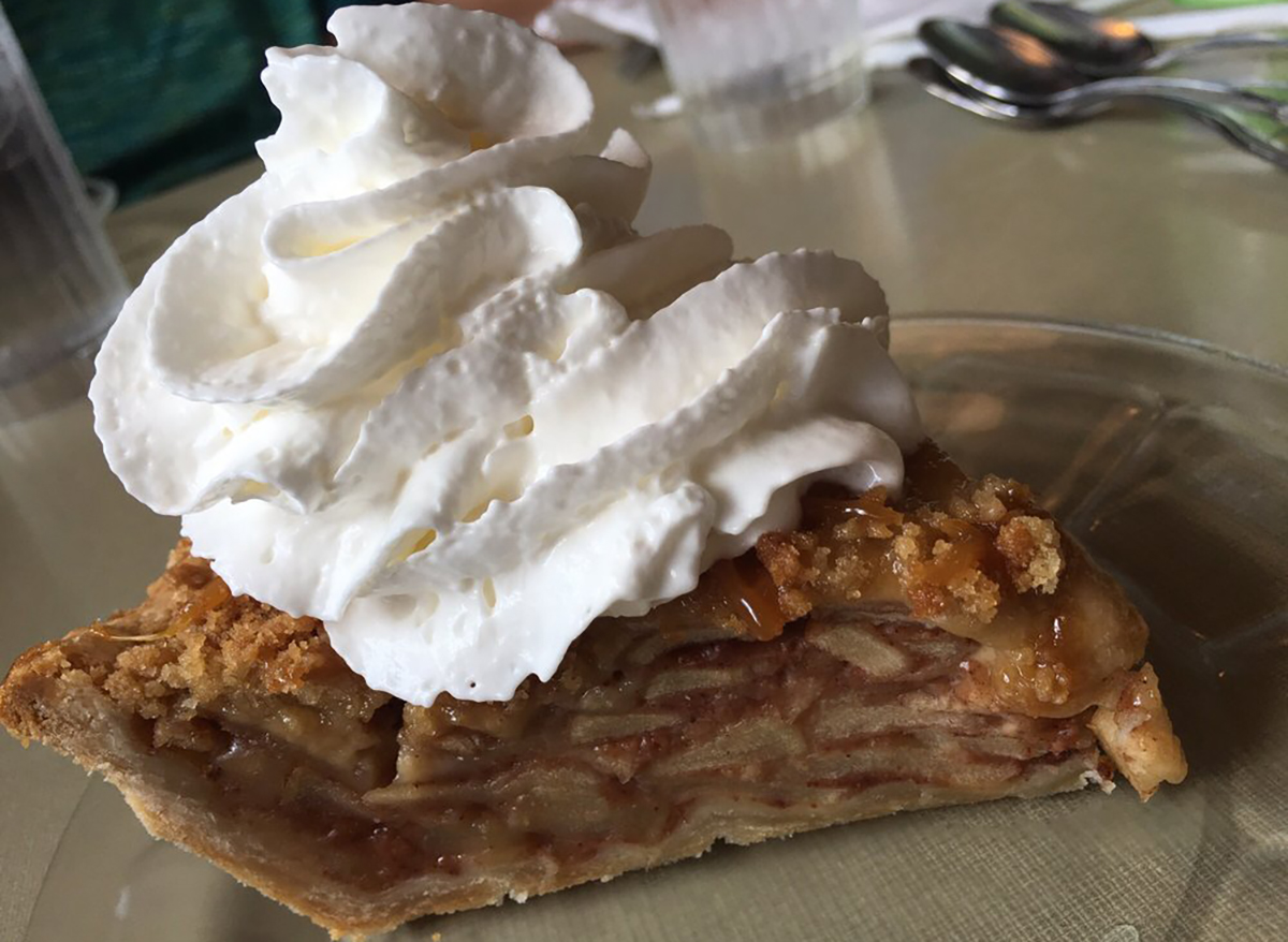 apple pie slice with whipped cream