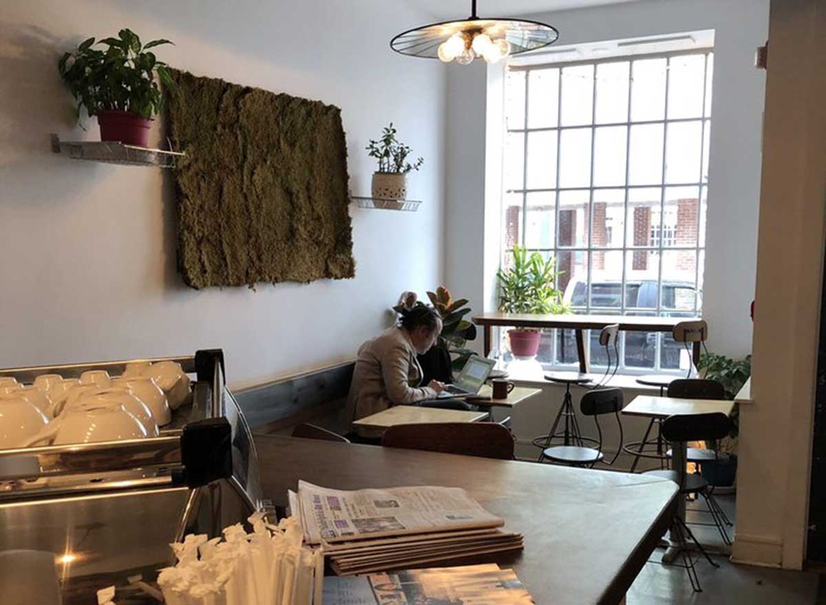 Interior of Bodhi Coffee shop in Philadelphia