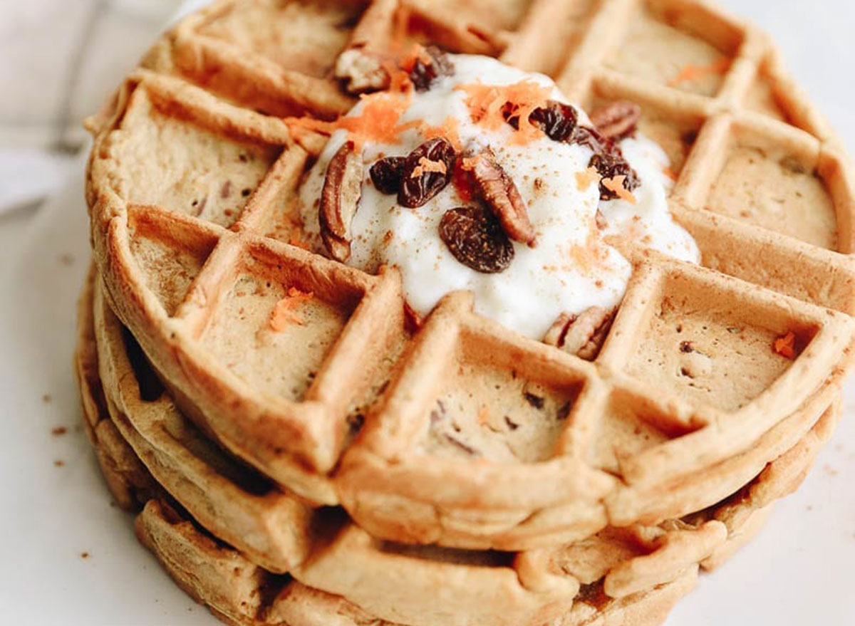 Homemade Belgian Waffles With Whipped Cream - Creme De La Crumb