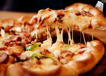 frozen loaded pizza cooked