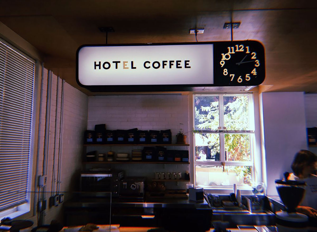 hotel coffee sign