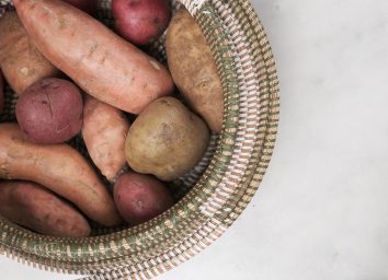 different types of potatoes in a basket