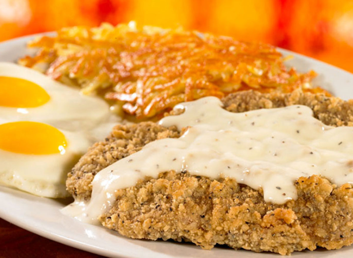 huddle house two eggs and country fried steak