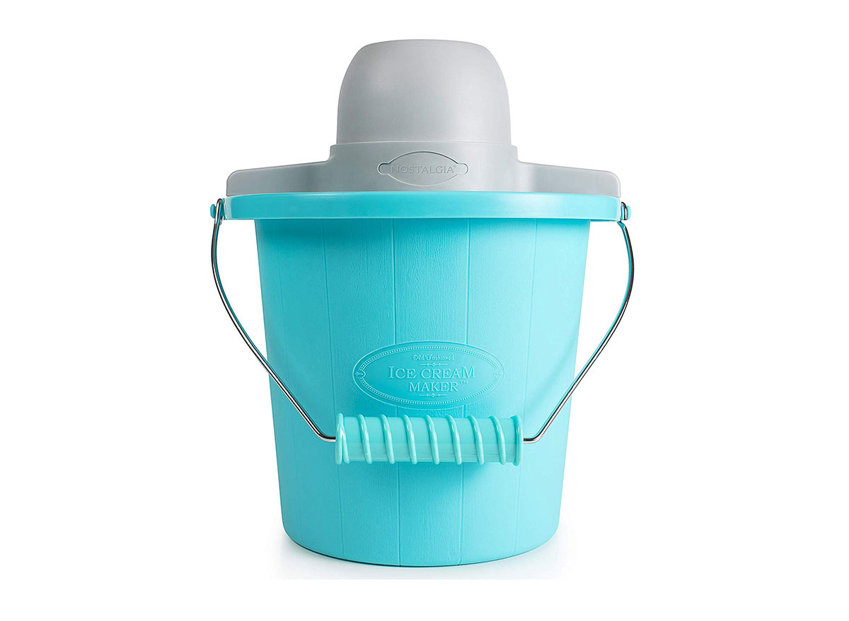 blue nostalgia ice cream maker bucket